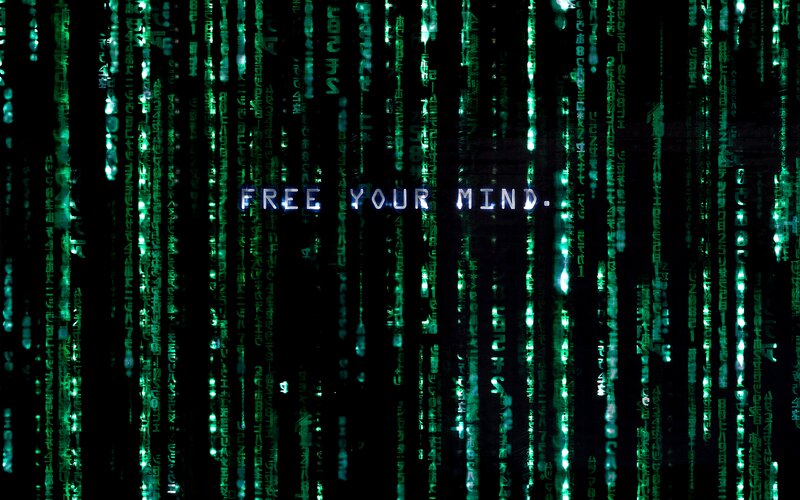 Green Digital Rain — Black, Dramatic, Digital Art, Text