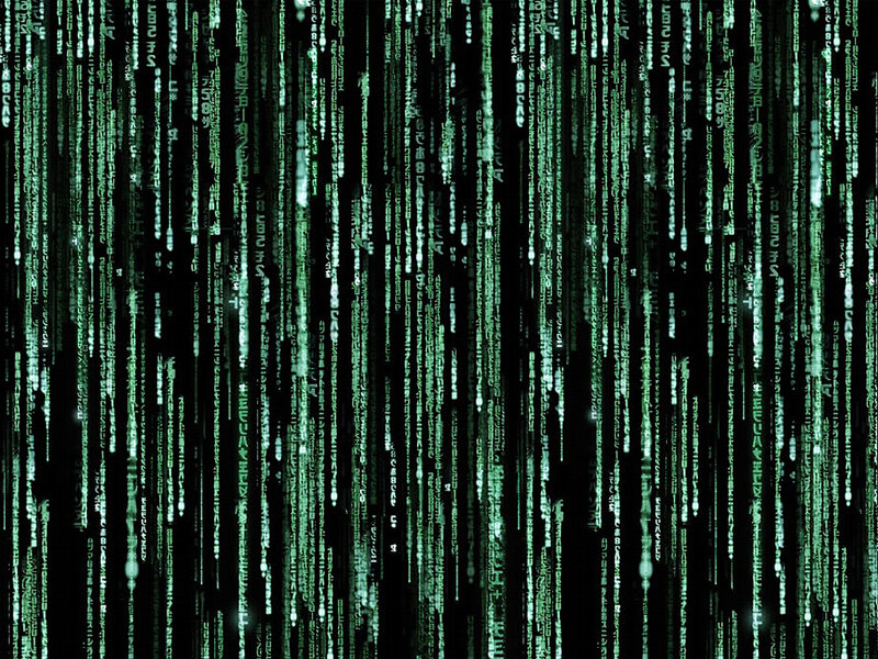Green Digital Rain — Black, Dramatic, Digital Art