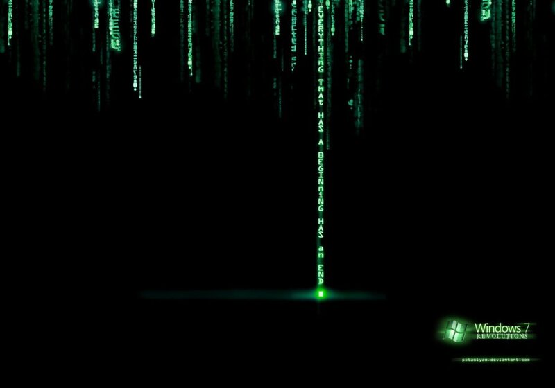 Green Digital Rain — Black, Dramatic, Night