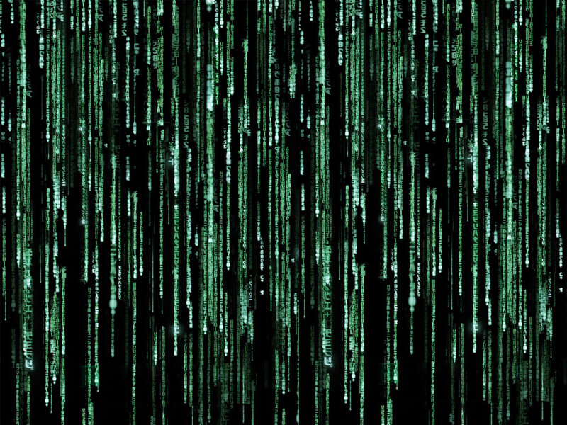 Green Digital Rain — Black, Dramatic