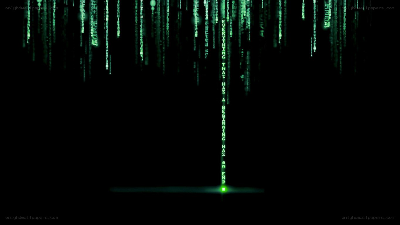 green digital rain code