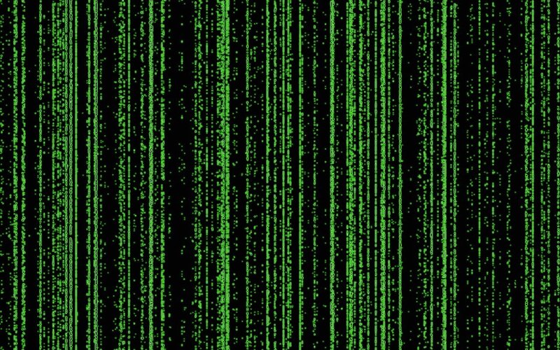 Green Digital Rain — Technological, Digital Art, Digital Code, Black Background