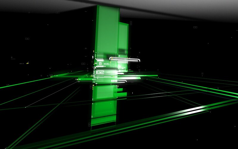 Green Digital Structure — Futuristic