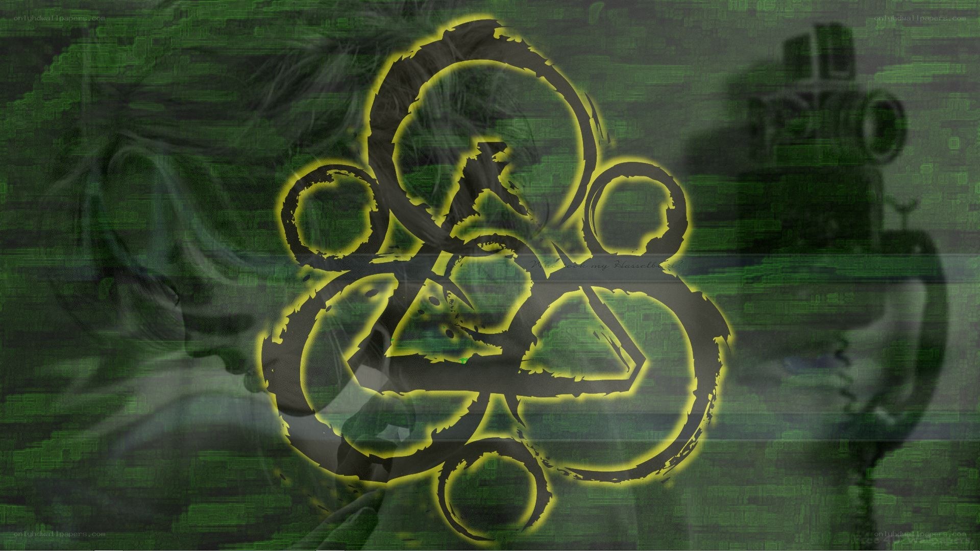 green digital symbol with camera