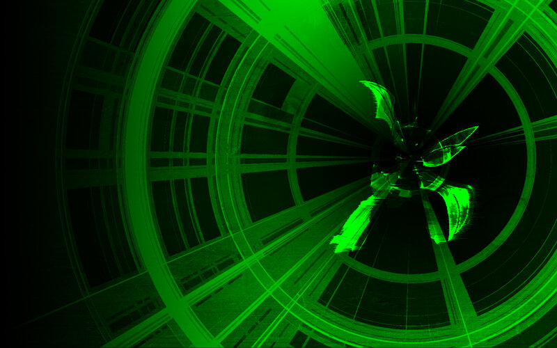 green digital tunnel animation