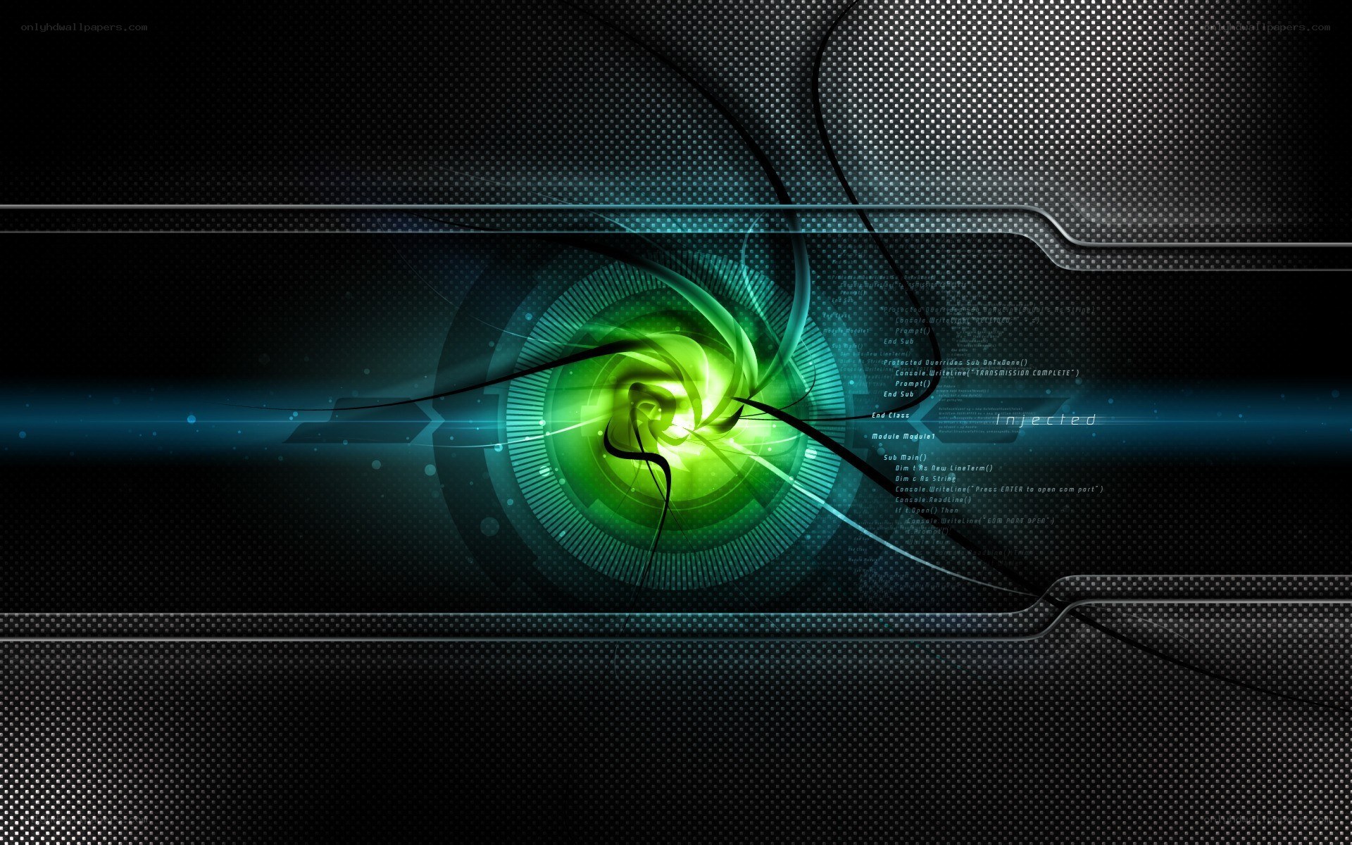 green digital vortex wallpaper