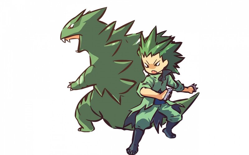 Green Dinosaur and Boy
