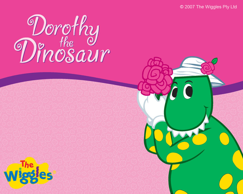 Green Dinosaur Character — Pink