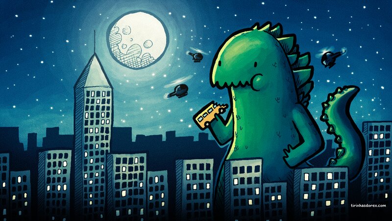 Green Dinosaur Eating Bus