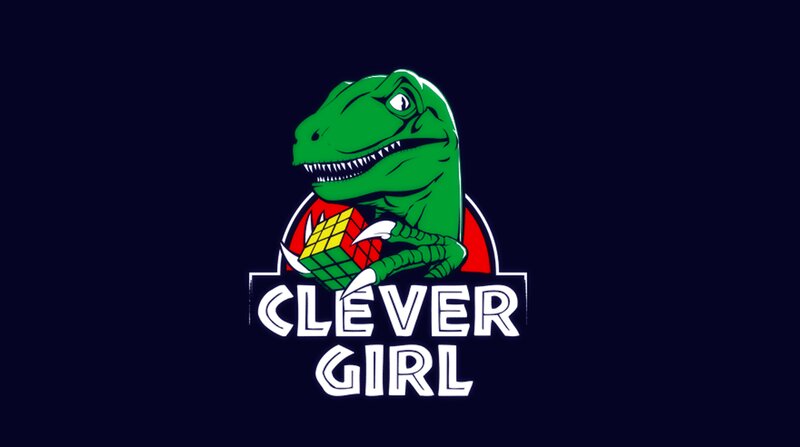 Green Dinosaur Holding Cube