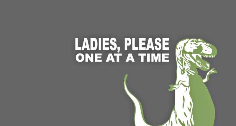 Green Dinosaur Illustration — Gray, Humorous