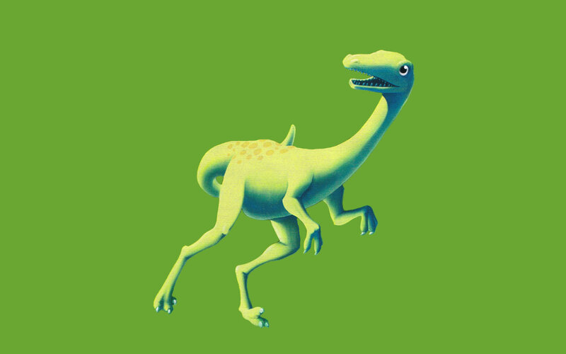 green dinosaur illustration