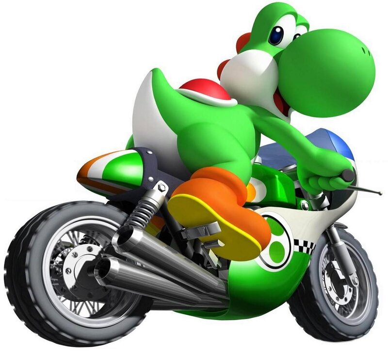 Green Dinosaur on Motorcycle