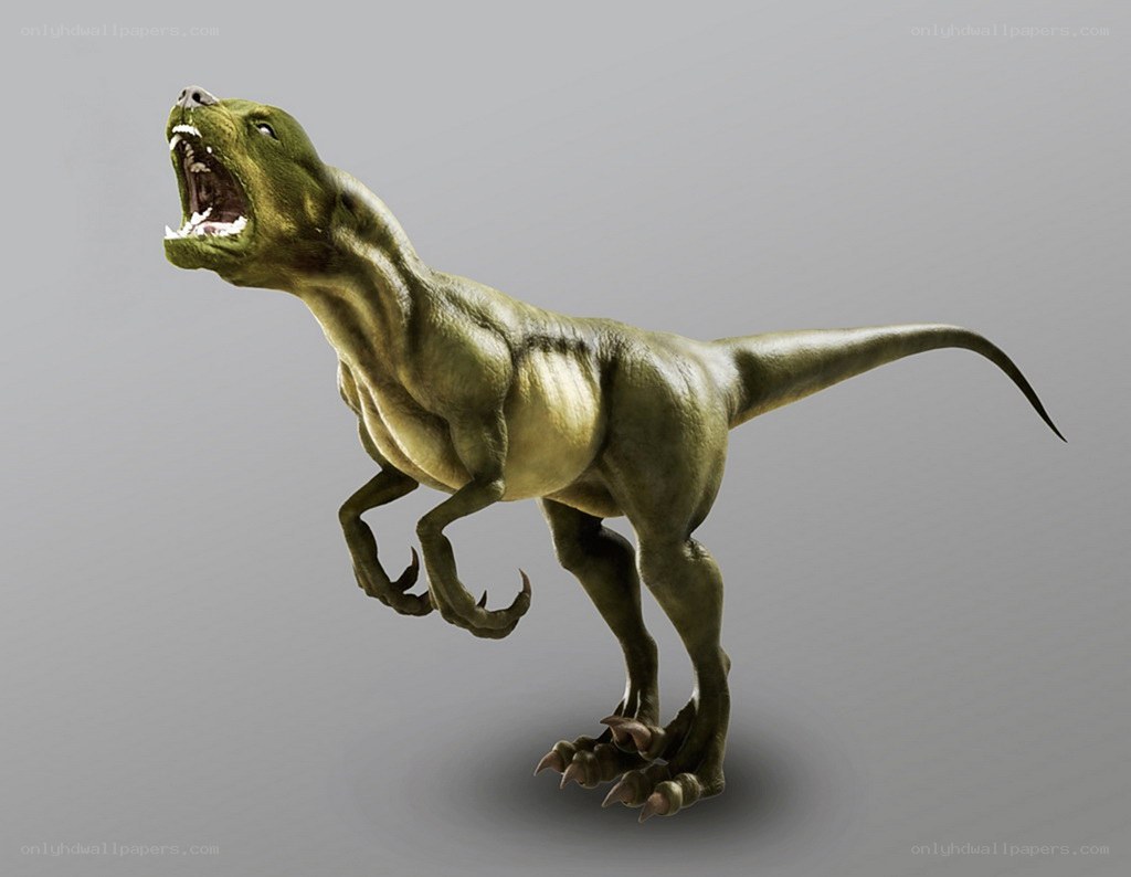 green dinosaur roaring