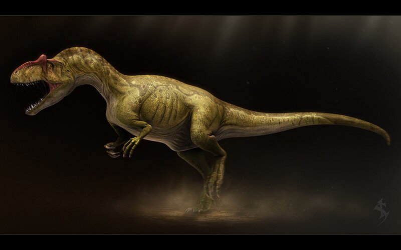Green Dinosaur Running