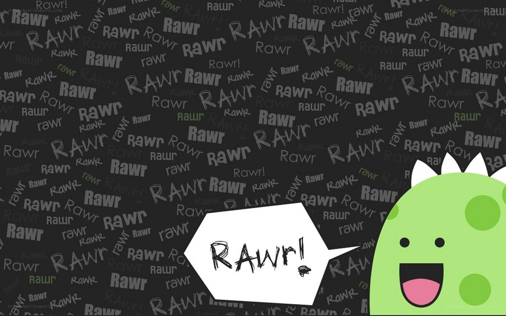 green dinosaur saying rawr