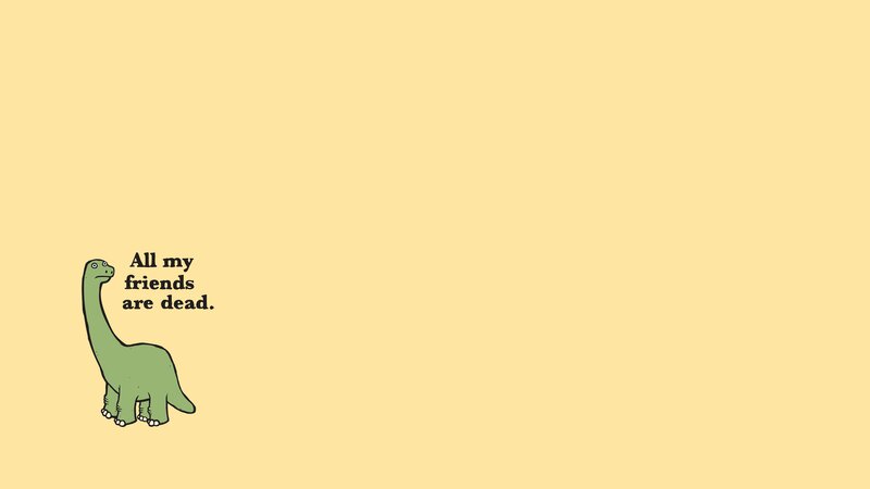 Green Dinosaur Standing — Yellow, Melancholy