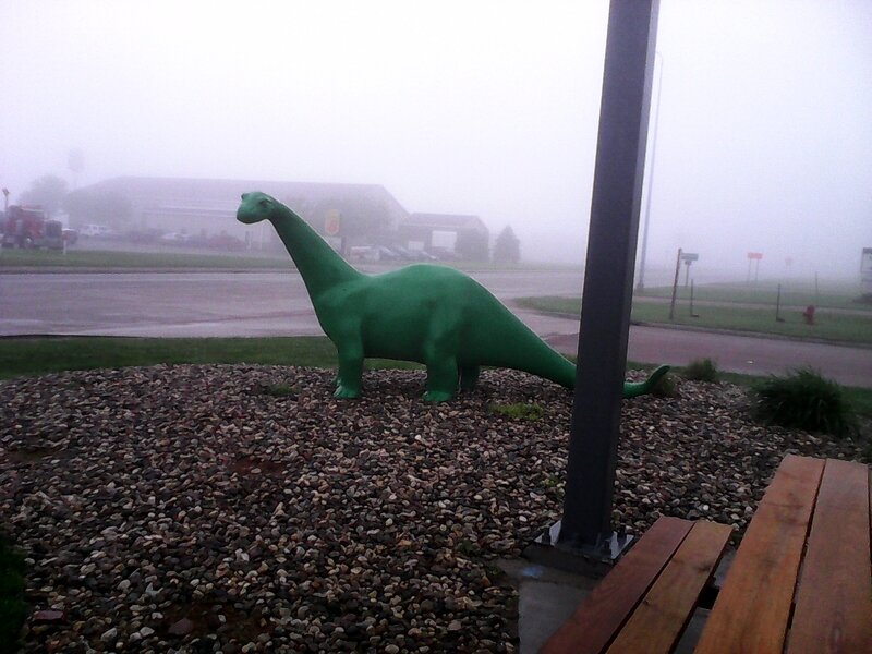 Green Dinosaur Statue