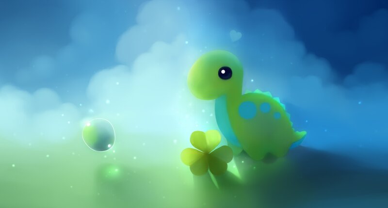 Green Dinosaur Toy — Blue
