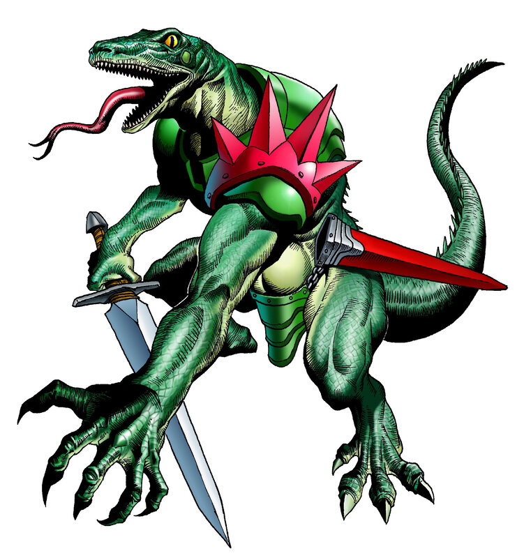 green dinosaur warrior