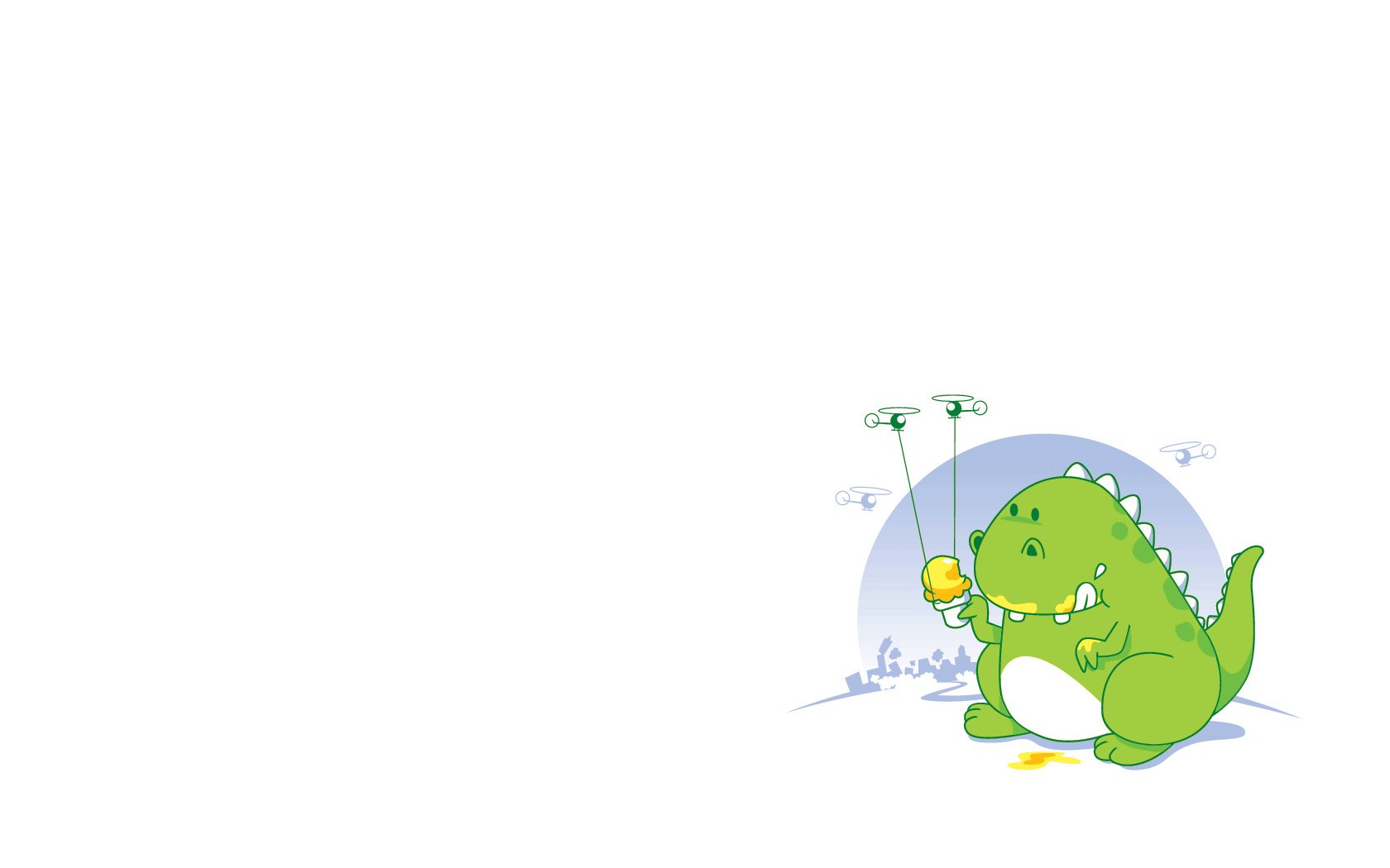 green dinosaur with ice cream