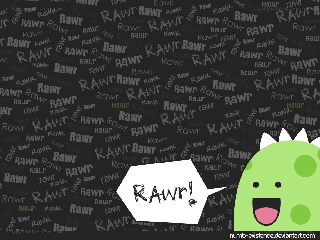 green dinosaur with rawr text