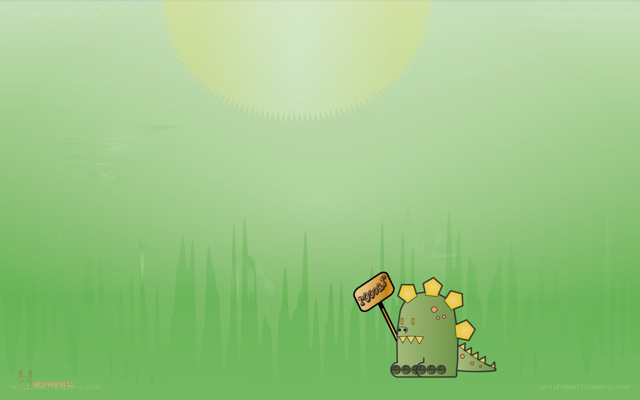 green dinosaur with sign