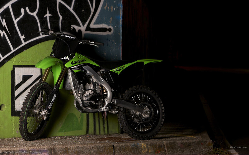 Green Dirt Bike — Dramatic, Night