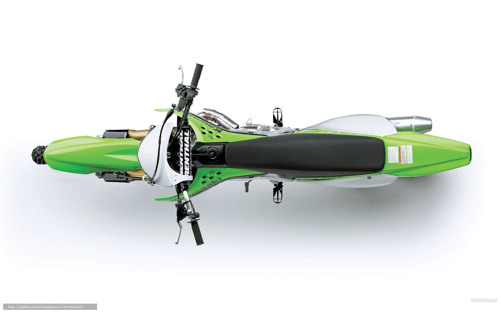 green dirt bike from above