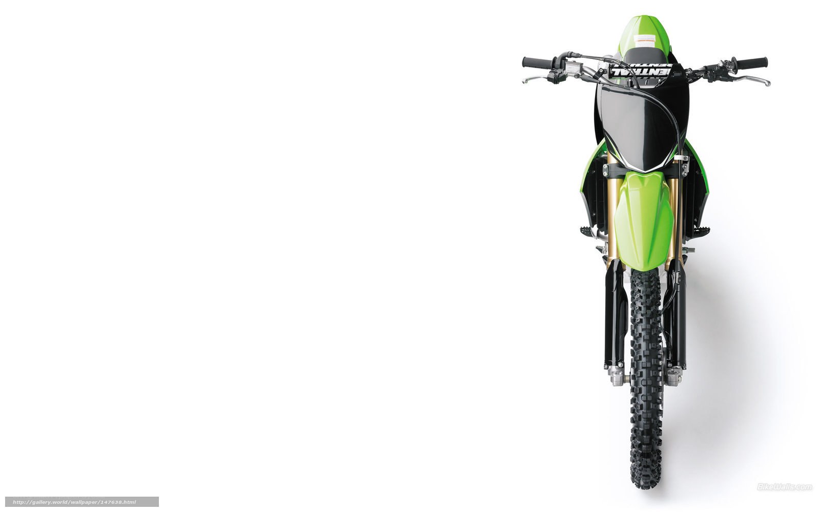 green dirt bike front view