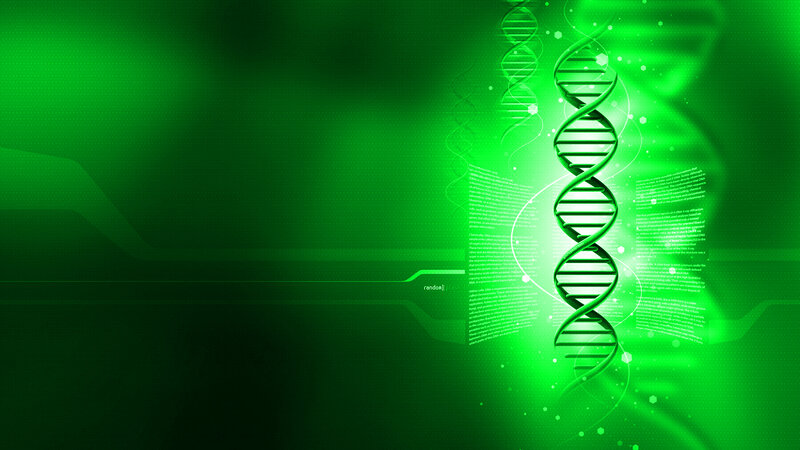 Green DNA helix background