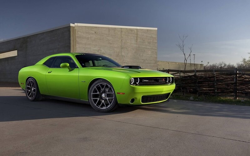 Green Dodge Challenger — Lime Green