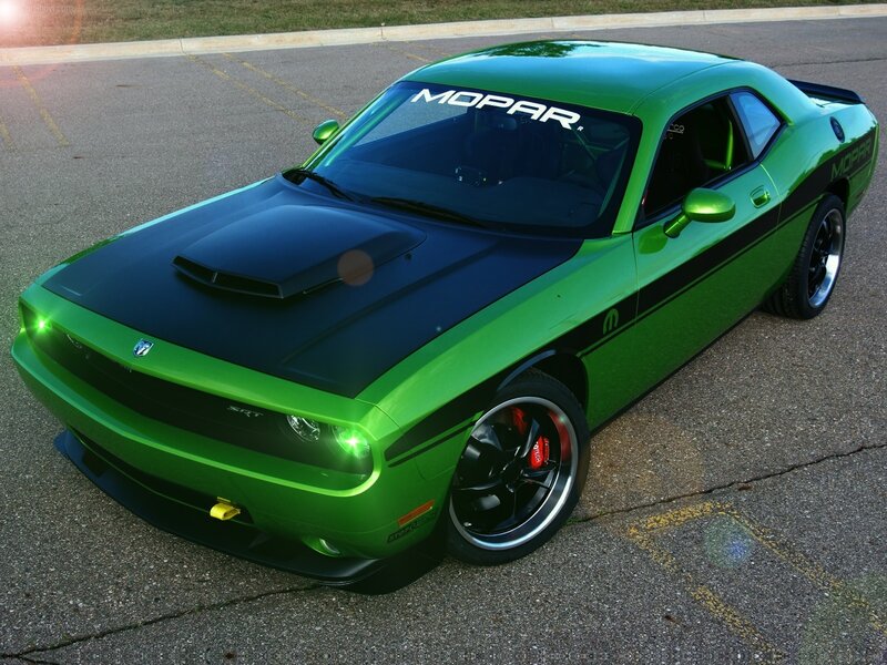 Green Dodge Challenger SRT