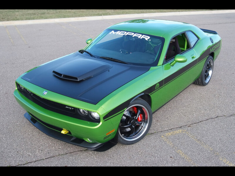 Green Dodge Challenger SRT