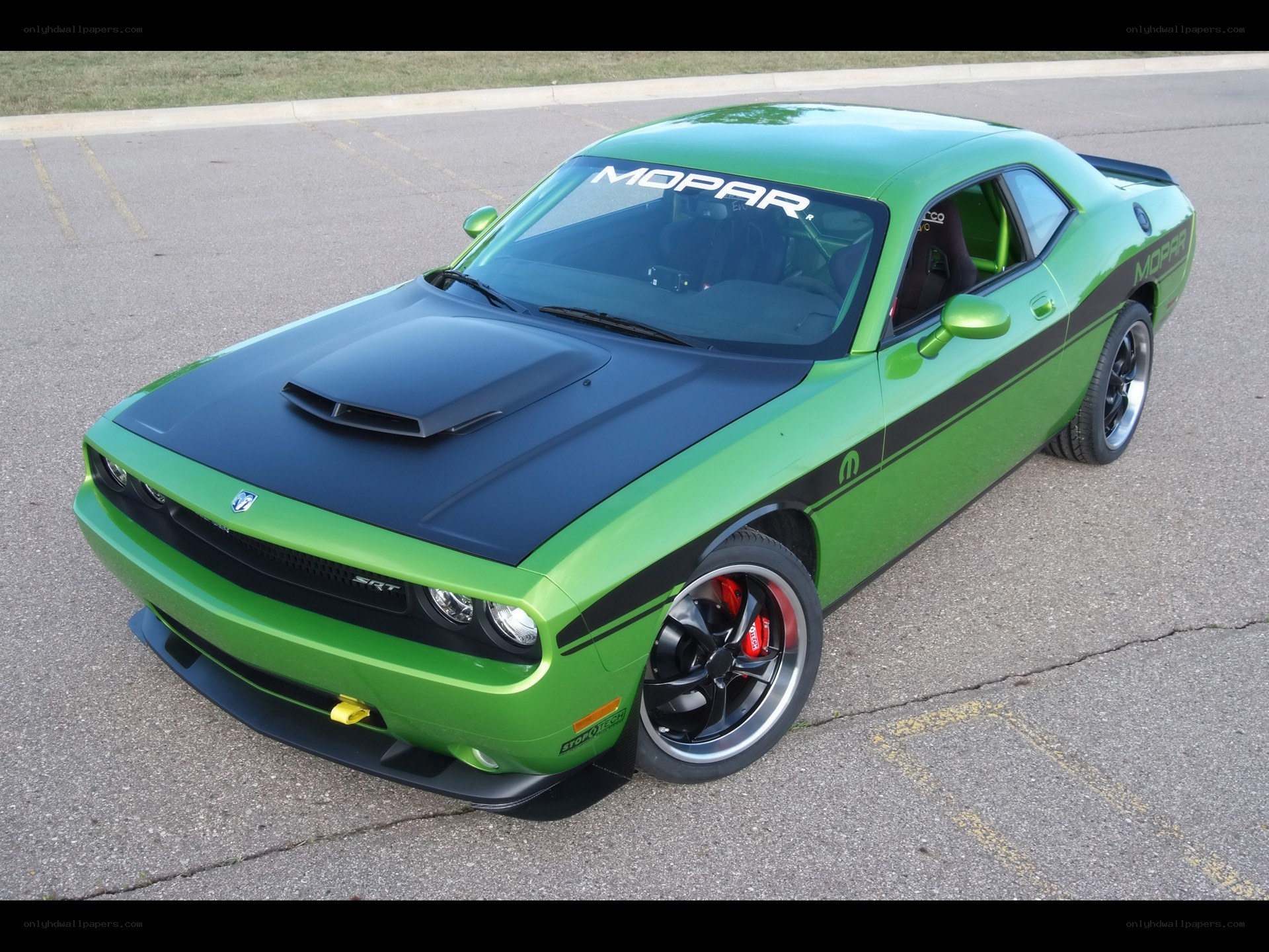 Green Dodge Challenger SRT