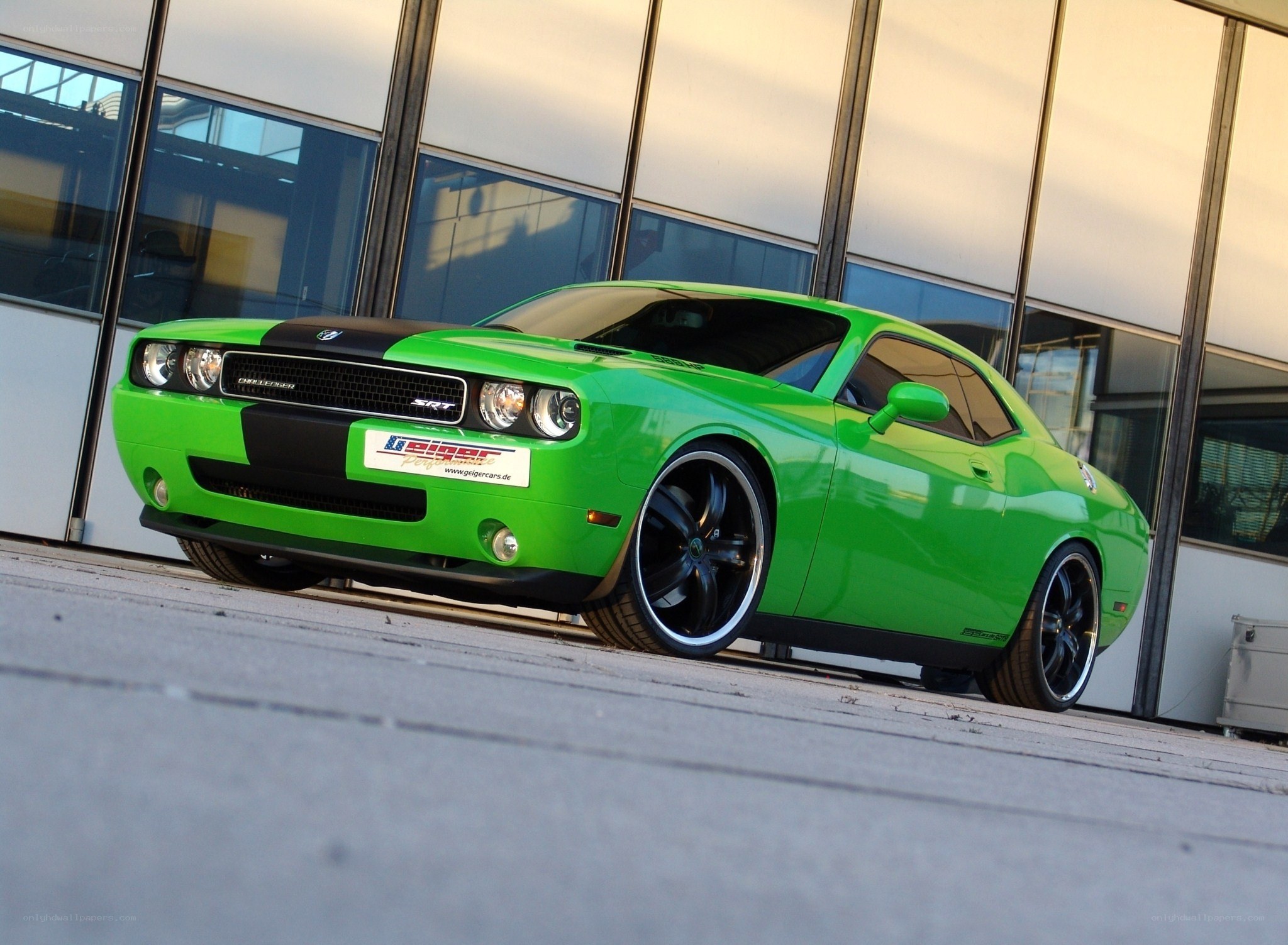 green dodge challenger srt8