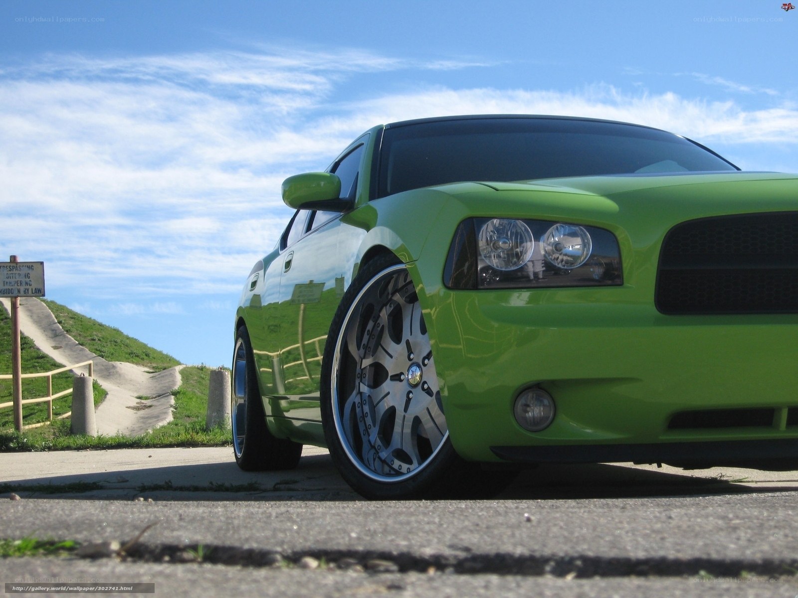 green dodge charger car