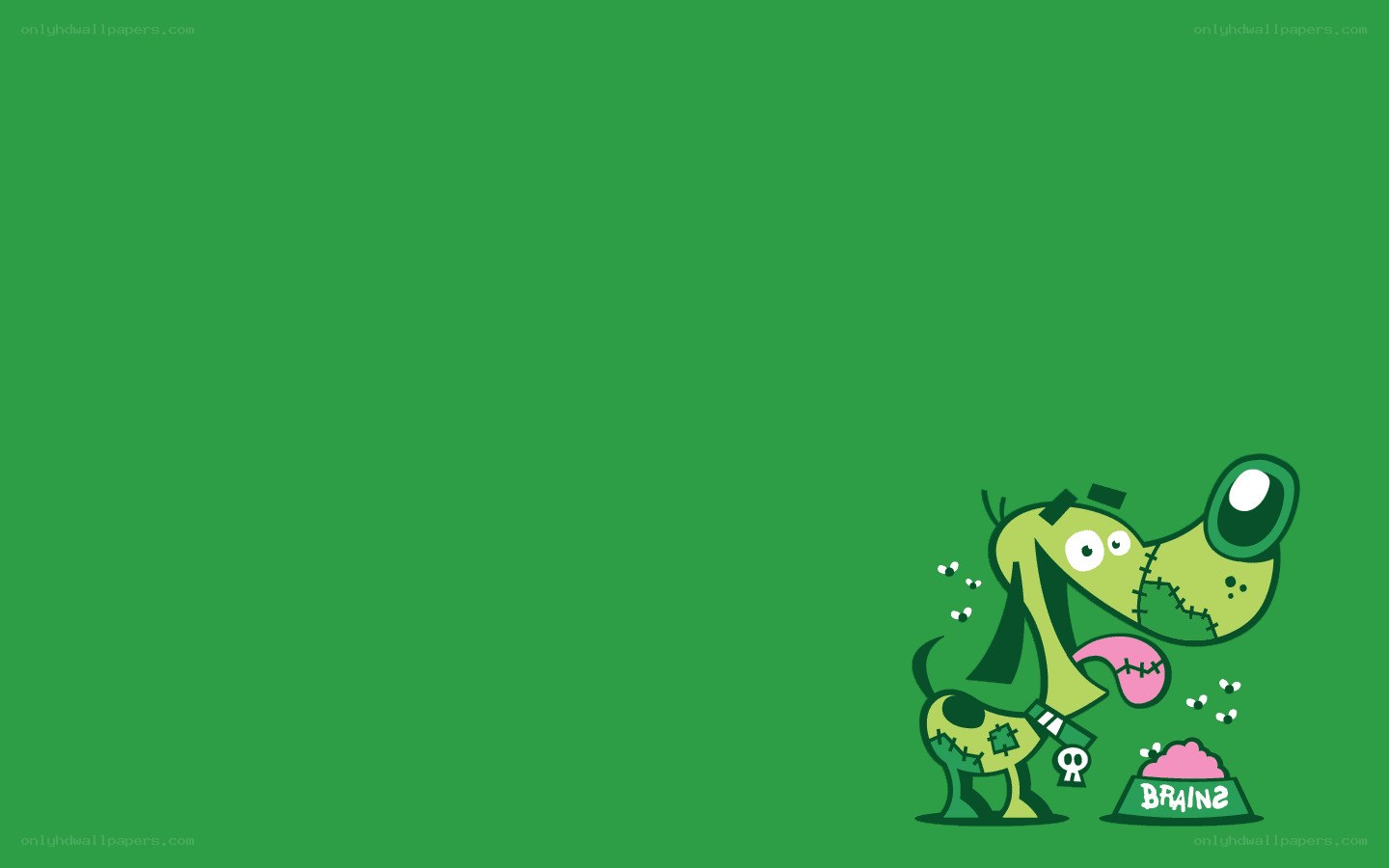 green dog eating brains