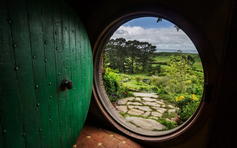 Green Door and Garden View
