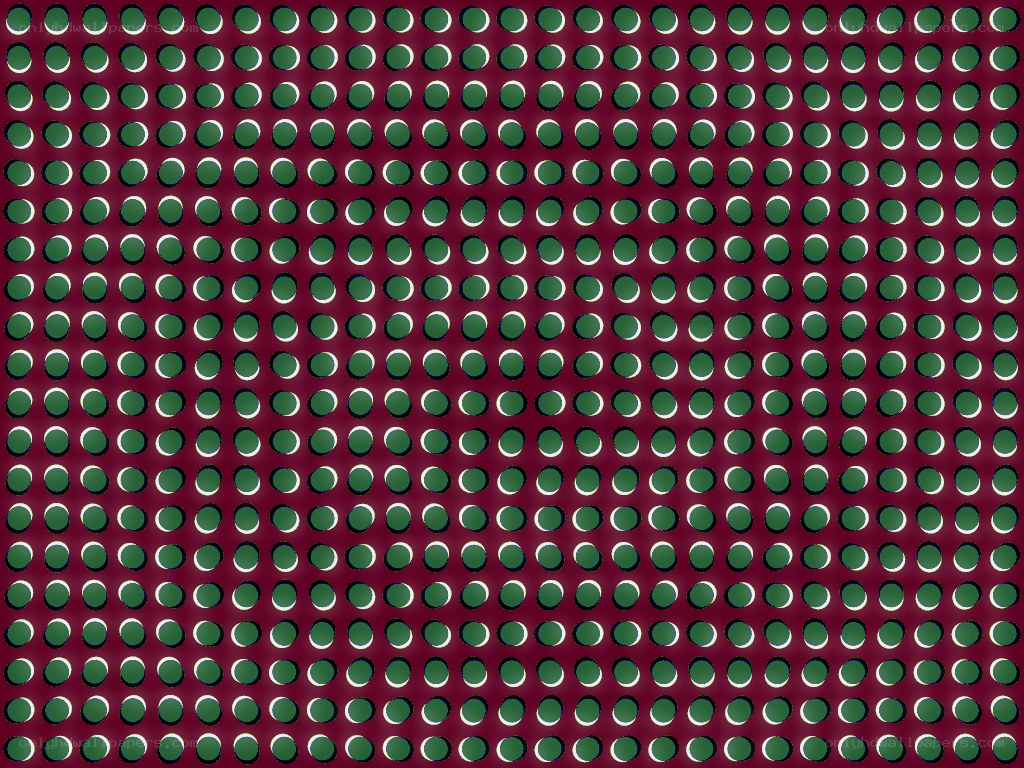 green dots on maroon background