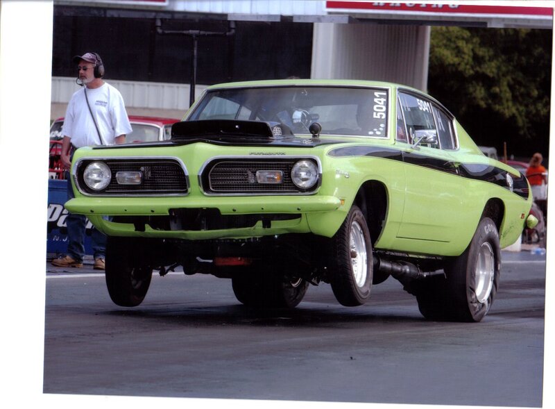 green drag racing car