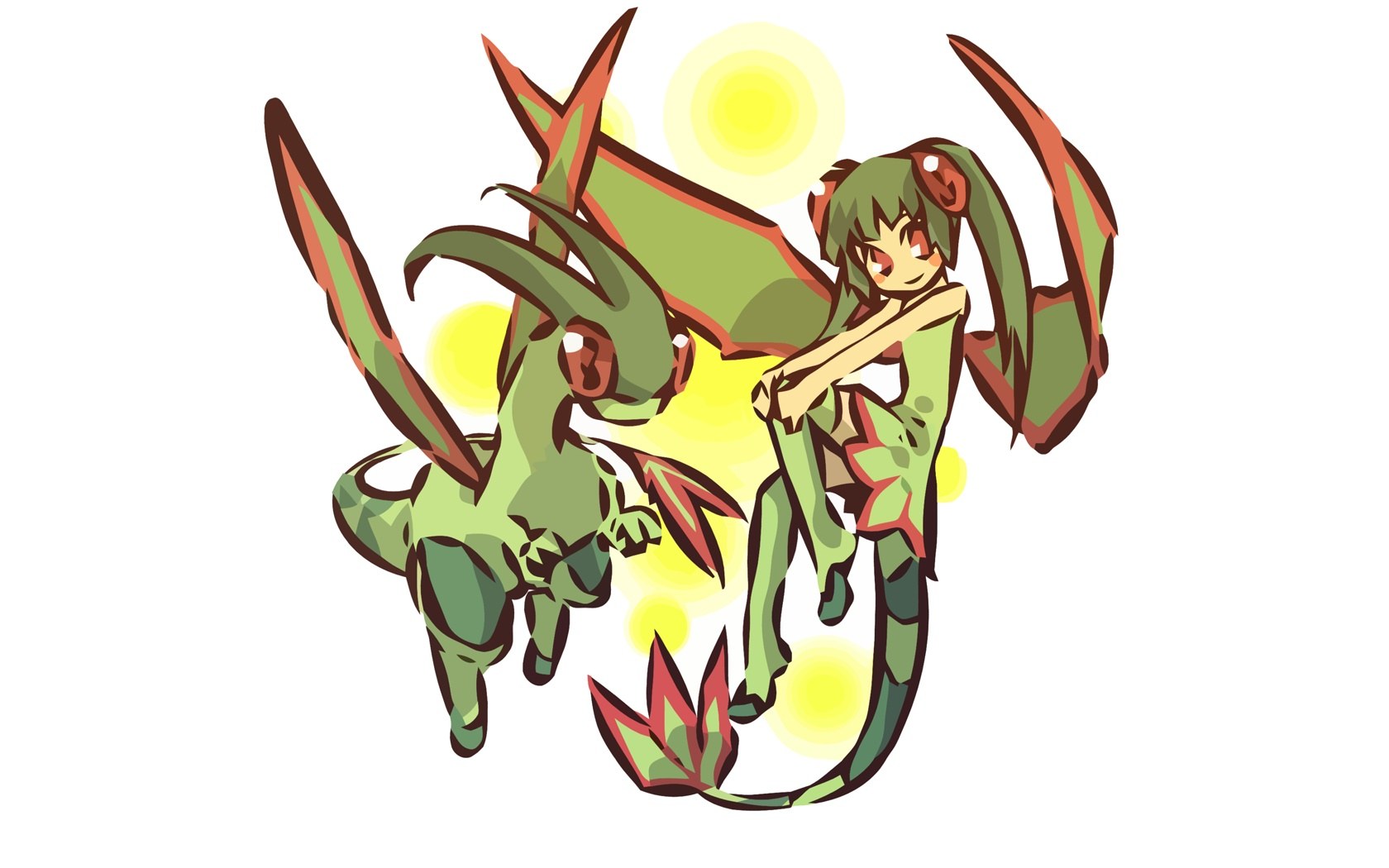 green dragon and girl character