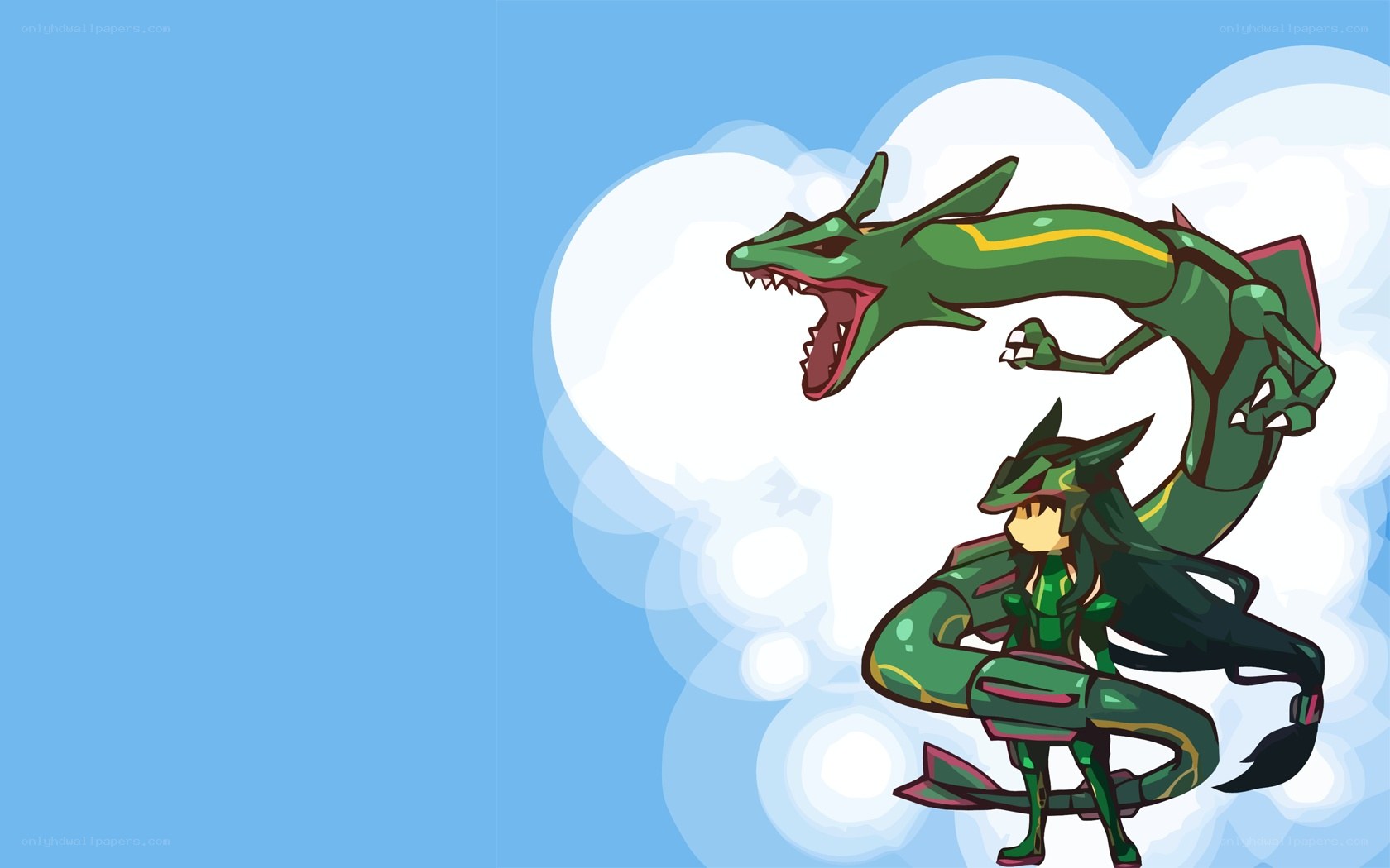 Green dragon and rider artwork