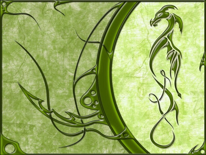 green dragon art design