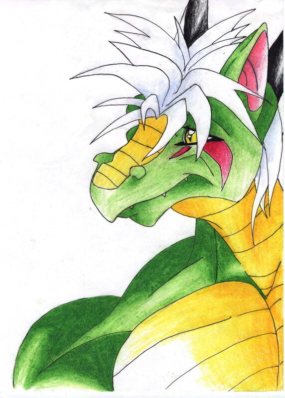 green dragon character portrait