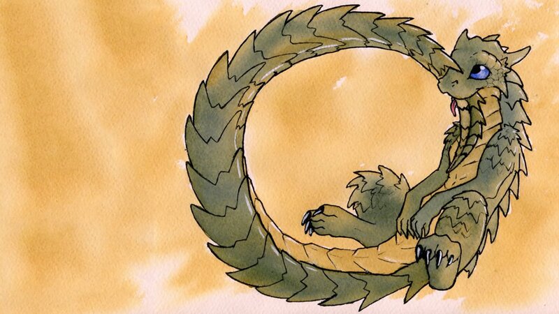 Green Dragon Coiled — Brown