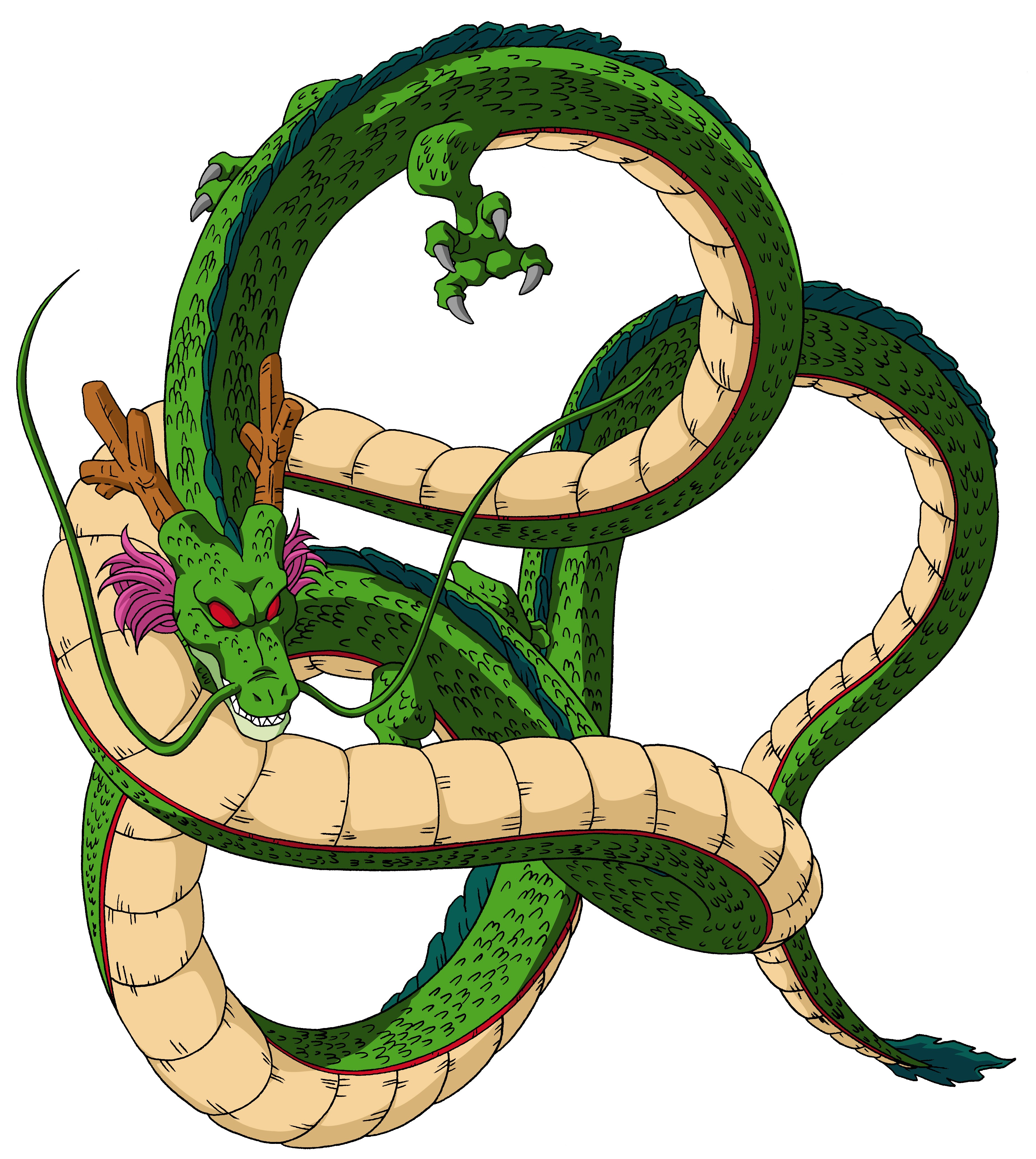 Green dragon coiled in a circle