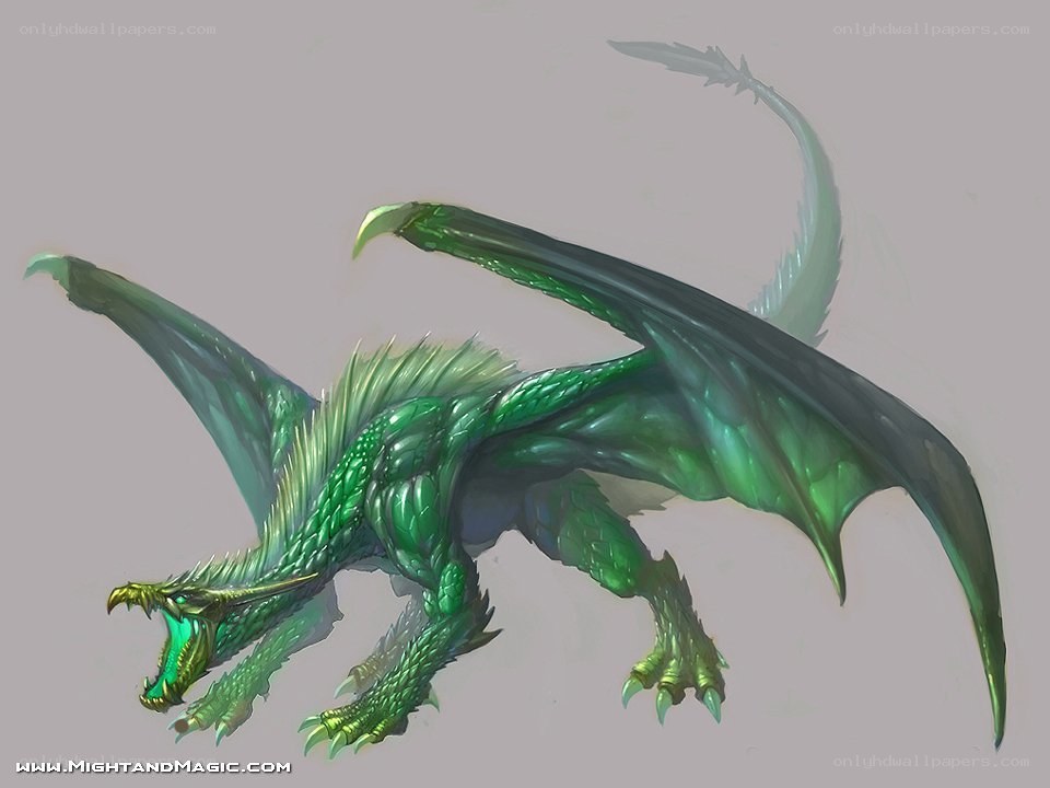green dragon creature concept