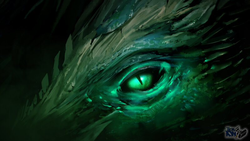 green dragon eye close-up