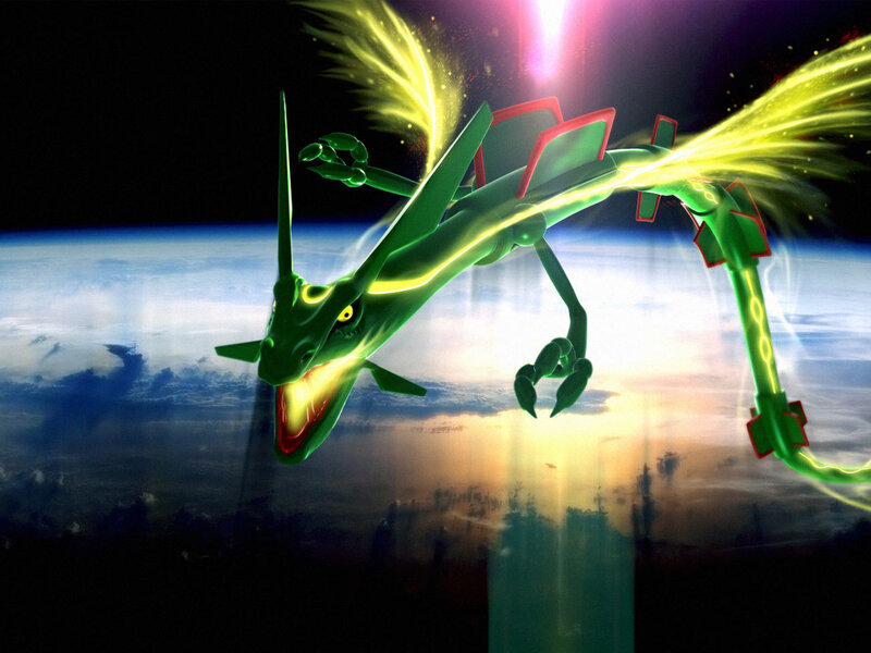 Green dragon flying above Earth